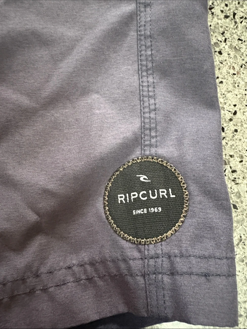 Rip Curl Navy Board Shorts with Gray Waistband, size 31